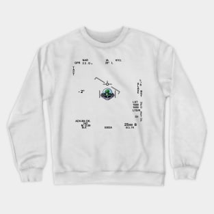 UAP, UFO, UFO sighting. Funny alien. Comic. Crewneck Sweatshirt